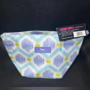 Scout Crown Jewels Cosmetic Pouch in Blue, Teal & Lime Ikat